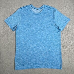 Lululemon Shirt Mens Medium Blue Metal Vent Pullover Stretch Casual Gym Workout